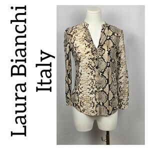 Laura Bianchi Snake Print Blouse – Made in Italy, Women’s Size XS